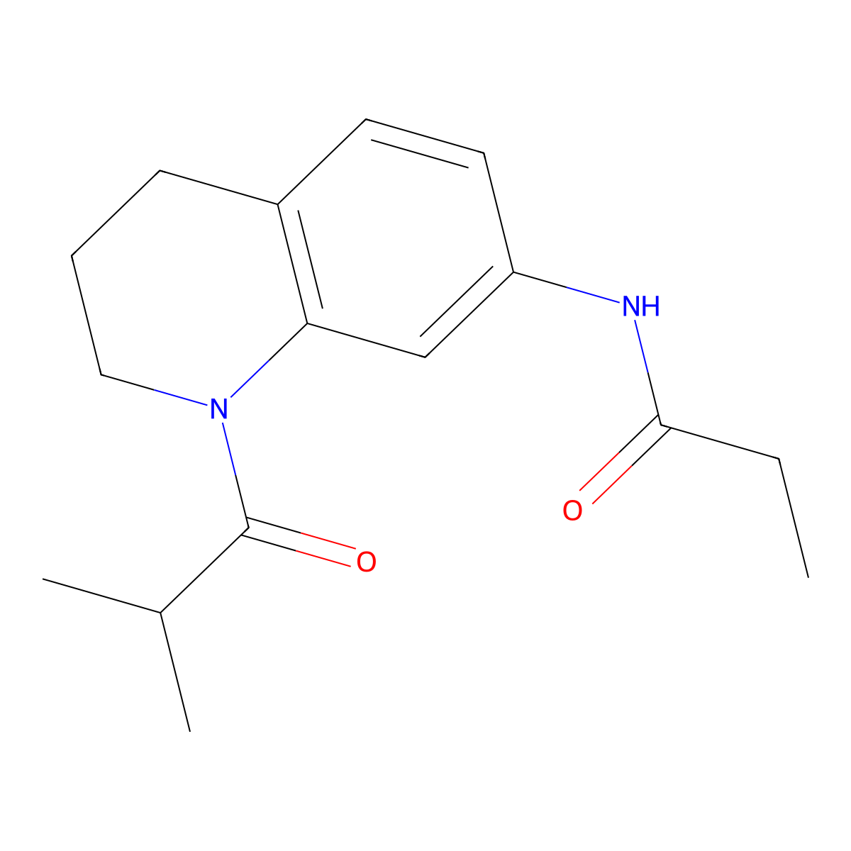 N-(1-isobutyryl-1,2,3,4-tetrahydroquinolin-7-yl)propionamide molecular structure, CAS 1005294-55-2