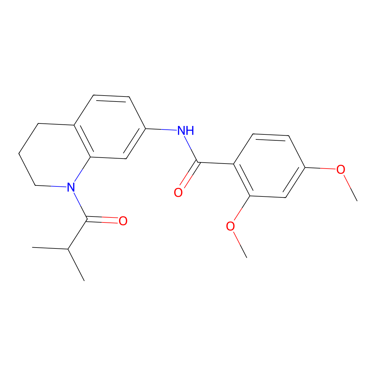 N-(1-isobutyryl-1,2,3,4-tetrahydroquinolin-7-yl)-2,4-dimethoxybenzamide molecular structure, CAS 1005294-59-6