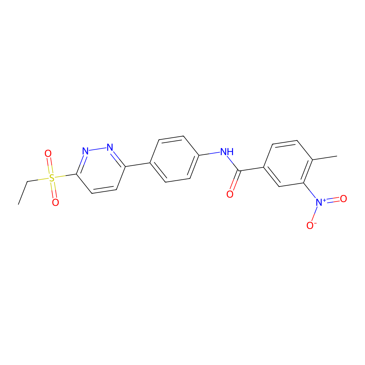N-(4-(6-(ethylsulfonyl)pyridazin-3-yl)phenyl)-4-methyl-3-nitrobenzamide molecular structure, CAS 1005294-66-5