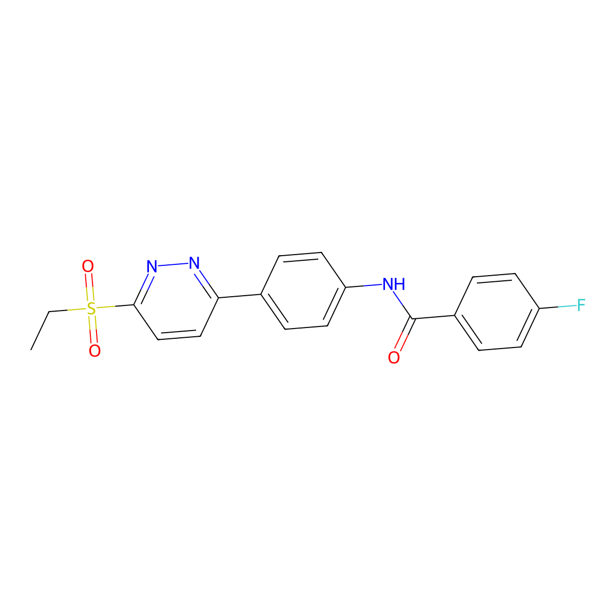 N-(4-(6-(ethylsulfonyl)pyridazin-3-yl)phenyl)-4-fluorobenzamide molecular structure, CAS 1005294-67-6