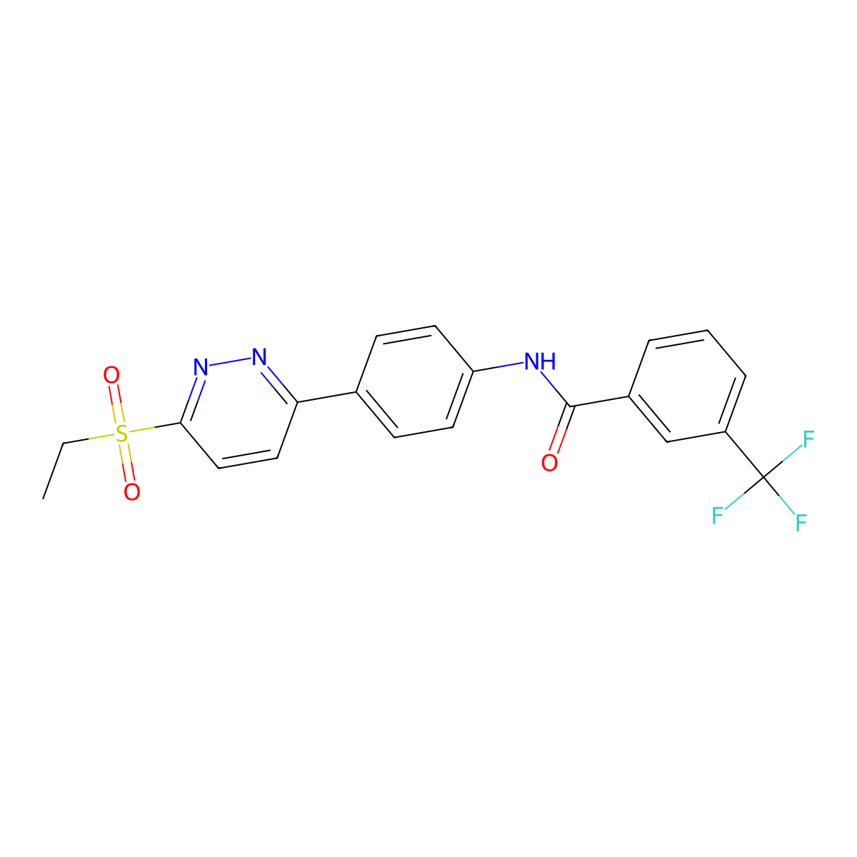N-(4-(6-(ethylsulfonyl)pyridazin-3-yl)phenyl)-3-(trifluoromethyl)benzamide molecular structure, CAS 1005294-68-7