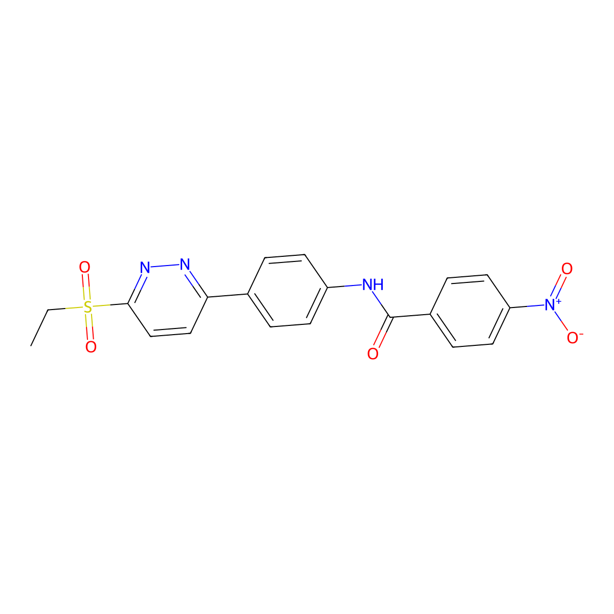 N-(4-(6-(ethylsulfonyl)pyridazin-3-yl)phenyl)-4-nitrobenzamide molecular structure, CAS 1005294-71-2