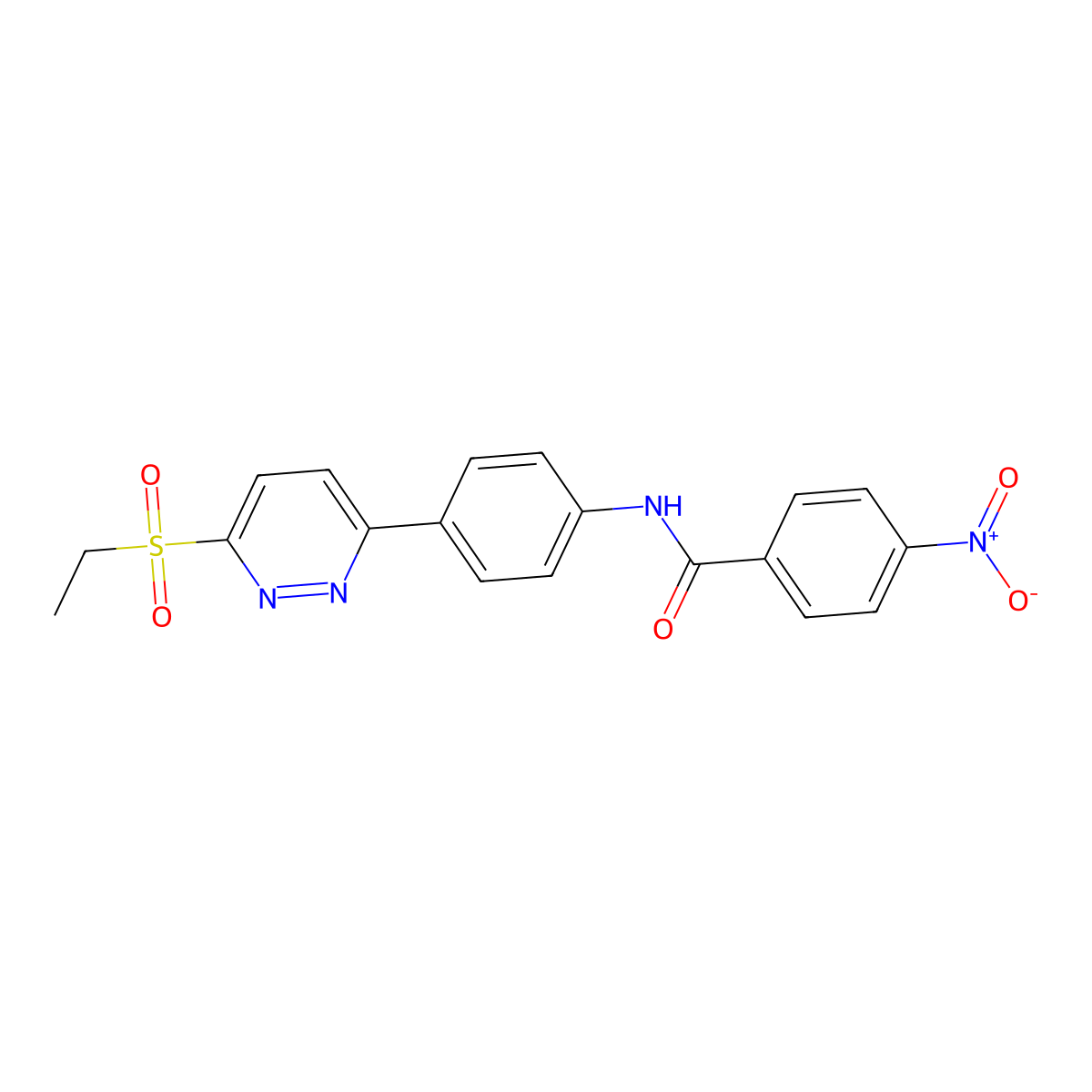N-(4-(6-(ethylsulfonyl)pyridazin-3-yl)phenyl)-4-nitrobenzamide molecular structure, CAS 1005294-71-2