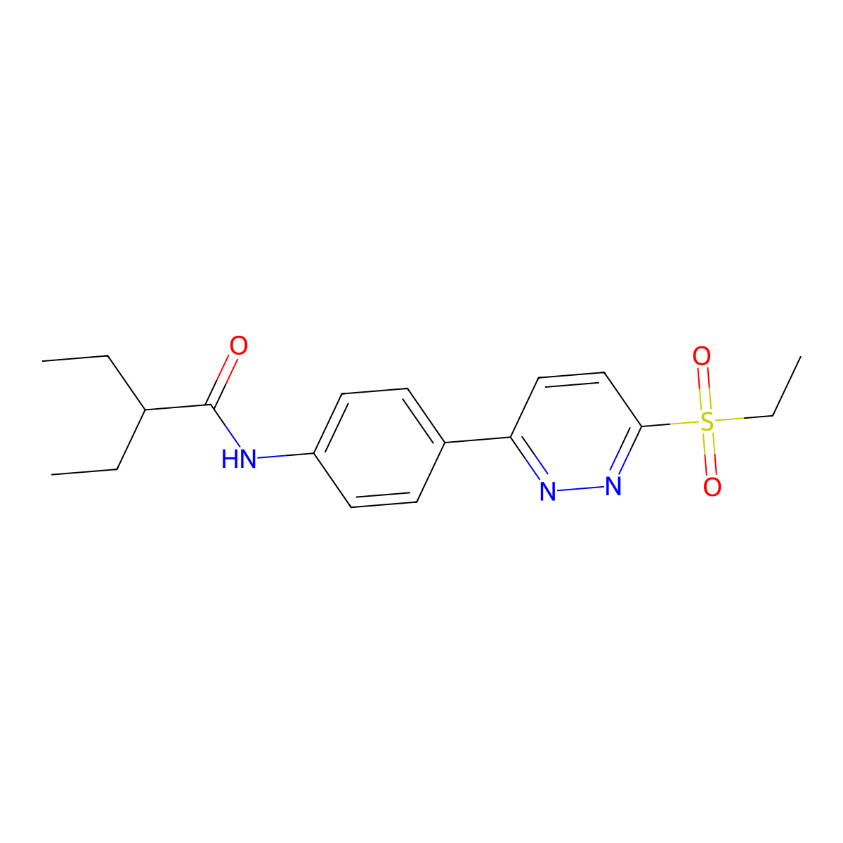 2-ethyl-N-(4-(6-(ethylsulfonyl)pyridazin-3-yl)phenyl)butanamide molecular structure, CAS 1005294-78-9