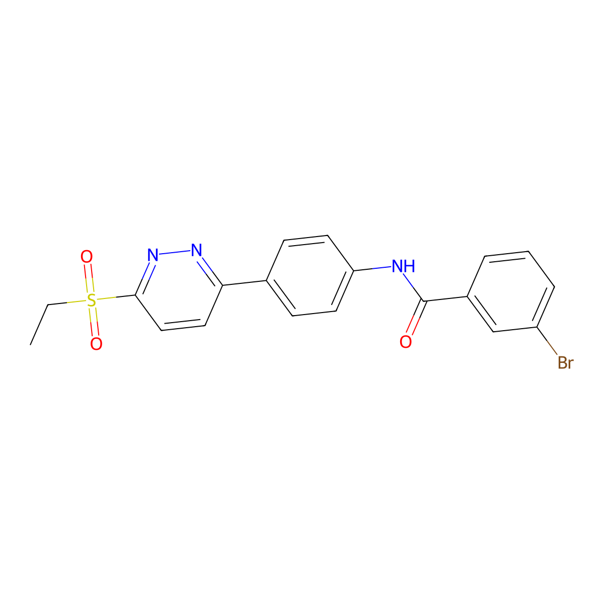 3-bromo-N-(4-(6-(ethylsulfonyl)pyridazin-3-yl)phenyl)benzamide molecular structure, CAS 1005294-80-3