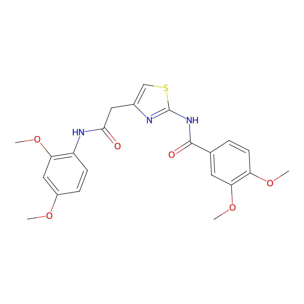 N-(4-(2-((2,4-dimethoxyphenyl)amino)-2-oxoethyl)thiazol-2-yl)-3,4-dimethoxybenzamide molecular structure, CAS 1005295-14-6