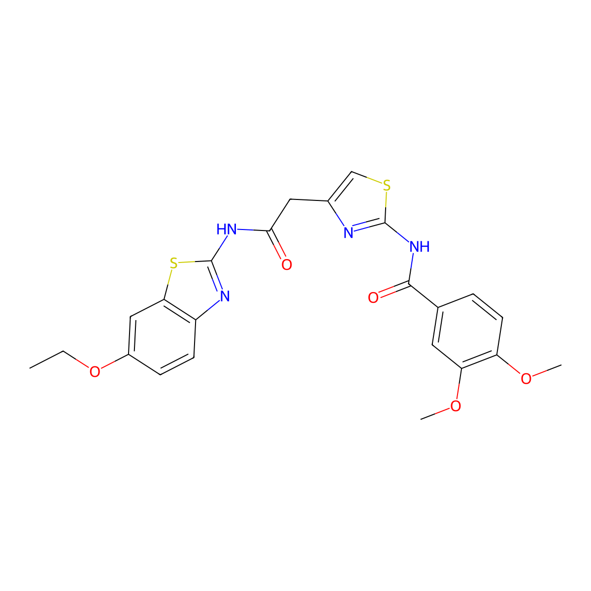 N-(4-{[(6-ethoxy-1,3-benzothiazol-2-yl)carbamoyl]methyl}-1,3-thiazol-2-yl)-3,4-dimethoxybenzamide molecular structure, CAS 1005295-18-0
