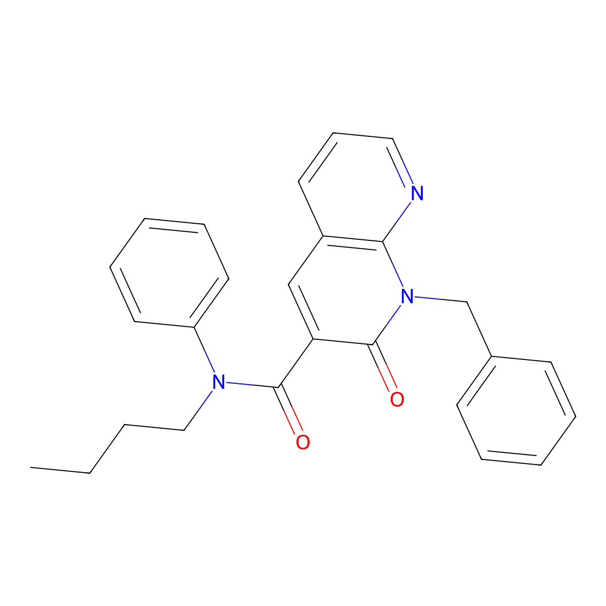1-benzyl-N-butyl-2-oxo-N-phenyl-1,2-dihydro-1,8-naphthyridine-3-carboxamide molecular structure, CAS 1005295-21-5