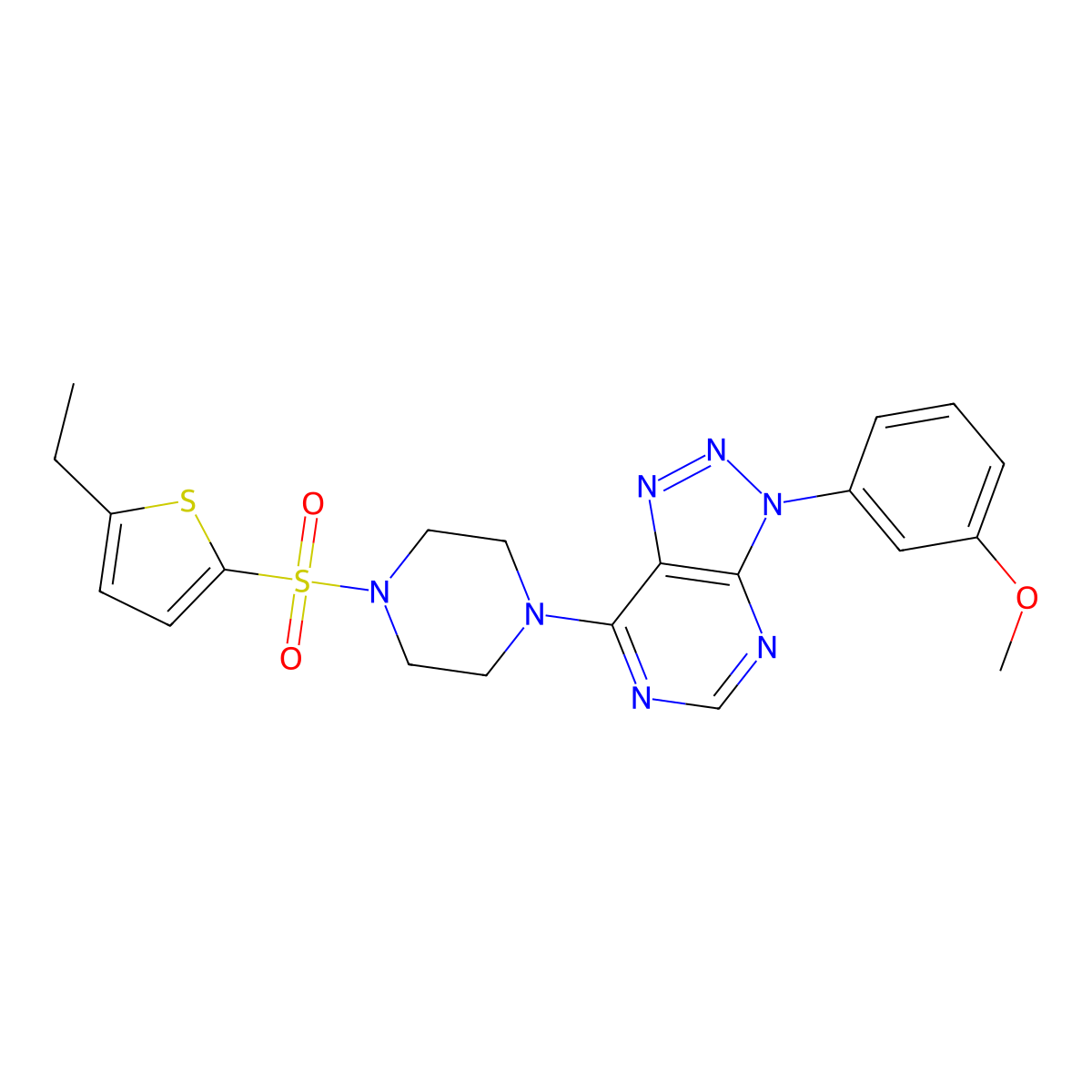 7-(4-((5-ethylthiophen-2-yl)sulfonyl)piperazin-1-yl)-3-(3-methoxyphenyl)-3H-[1,2,3]triazolo[4,5-d]pyrimidine molecular structure, CAS 1005295-48-6