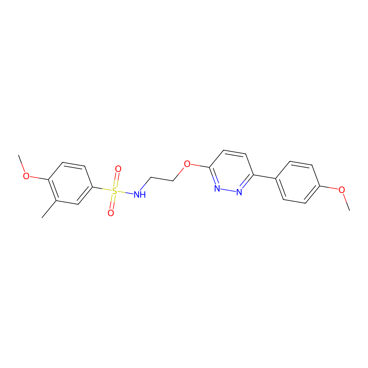 4-methoxy-N-(2-((6-(4-methoxyphenyl)pyridazin-3-yl)oxy)ethyl)-3-methylbenzenesulfonamide molecular structure, CAS 1005295-54-4
