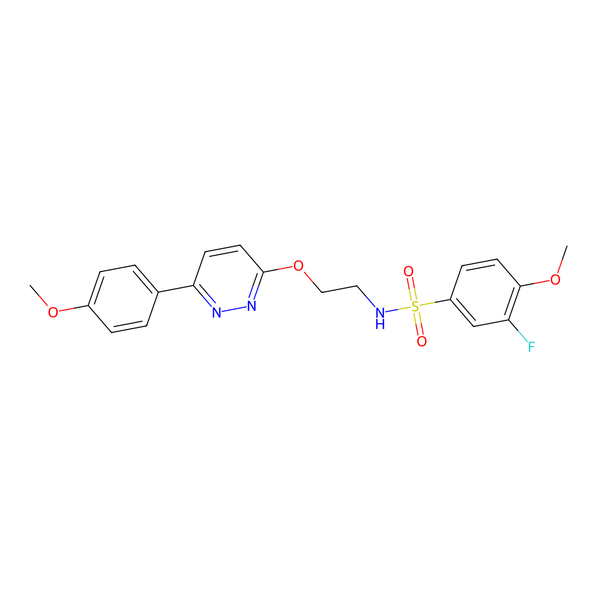 3-fluoro-4-methoxy-N-(2-((6-(4-methoxyphenyl)pyridazin-3-yl)oxy)ethyl)benzenesulfonamide molecular structure, CAS 1005295-63-5