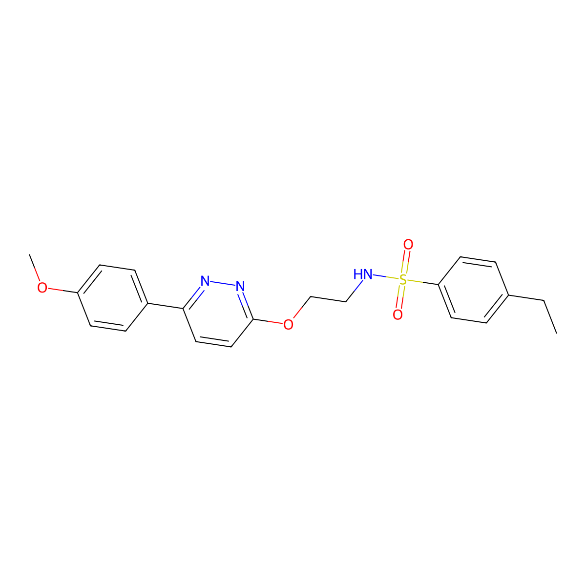 4-ethyl-N-(2-((6-(4-methoxyphenyl)pyridazin-3-yl)oxy)ethyl)benzenesulfonamide molecular structure, CAS 1005295-66-8