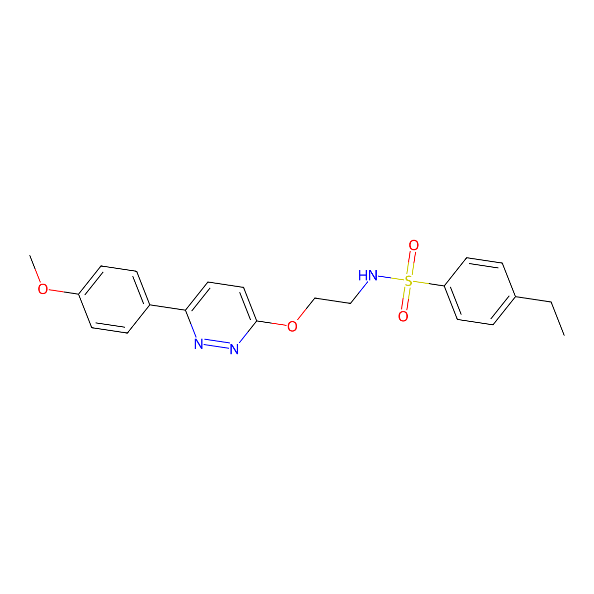 4-ethyl-N-(2-((6-(4-methoxyphenyl)pyridazin-3-yl)oxy)ethyl)benzenesulfonamide molecular structure, CAS 1005295-66-8