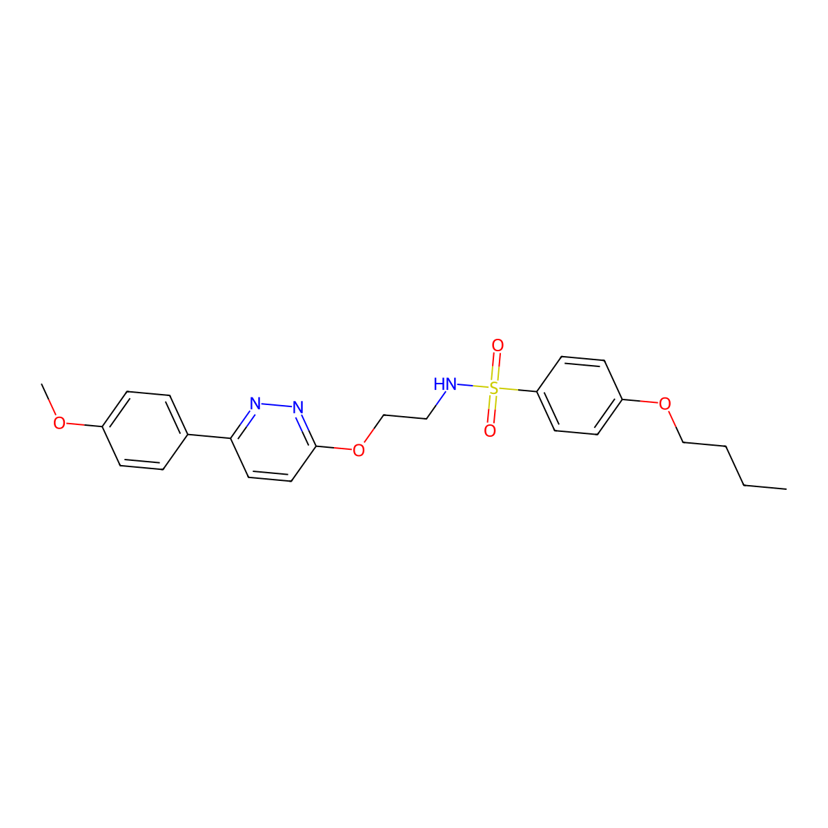 4-butoxy-N-(2-((6-(4-methoxyphenyl)pyridazin-3-yl)oxy)ethyl)benzenesulfonamide molecular structure, CAS 1005295-69-1