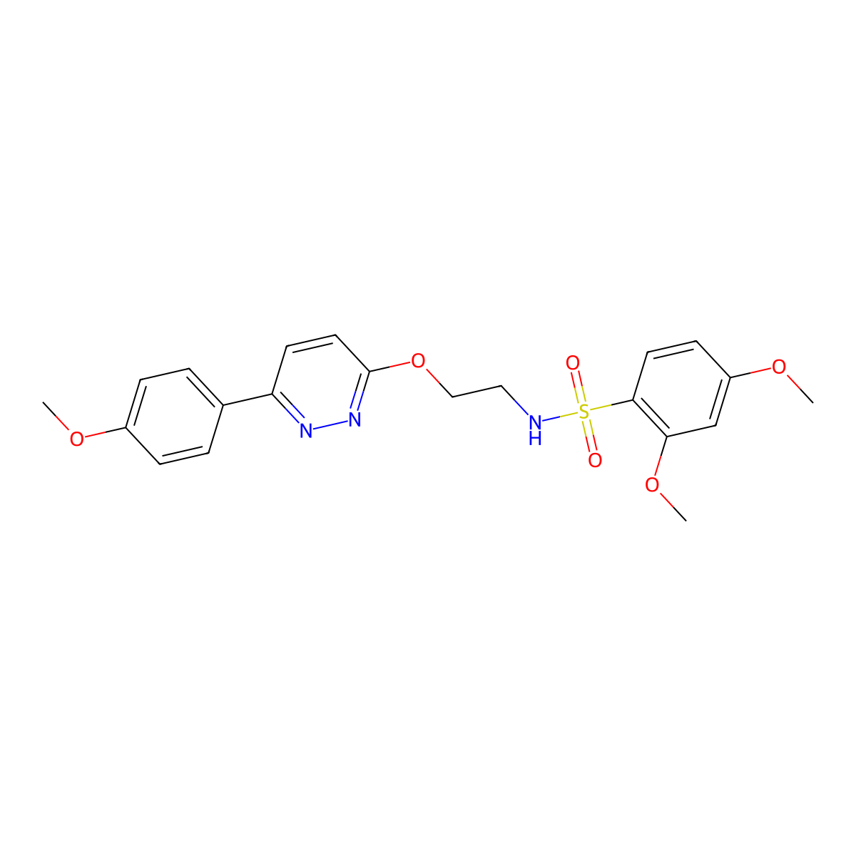 2,4-dimethoxy-N-(2-((6-(4-methoxyphenyl)pyridazin-3-yl)oxy)ethyl)benzenesulfonamide molecular structure, CAS 1005296-02-5