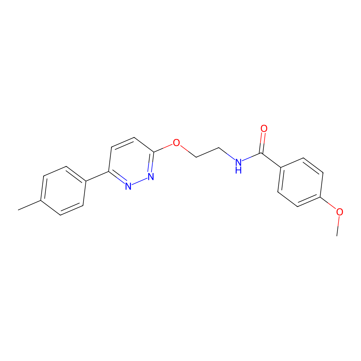 4-methoxy-N-(2-((6-(p-tolyl)pyridazin-3-yl)oxy)ethyl)benzamide molecular structure, CAS 1005296-17-2