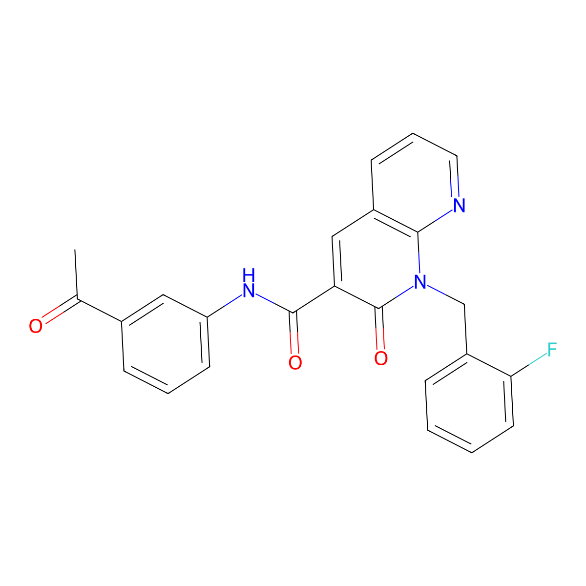 N-(3-acetylphenyl)-1-(2-fluorobenzyl)-2-oxo-1,2-dihydro-1,8-naphthyridine-3-carboxamide molecular structure, CAS 1005296-18-3