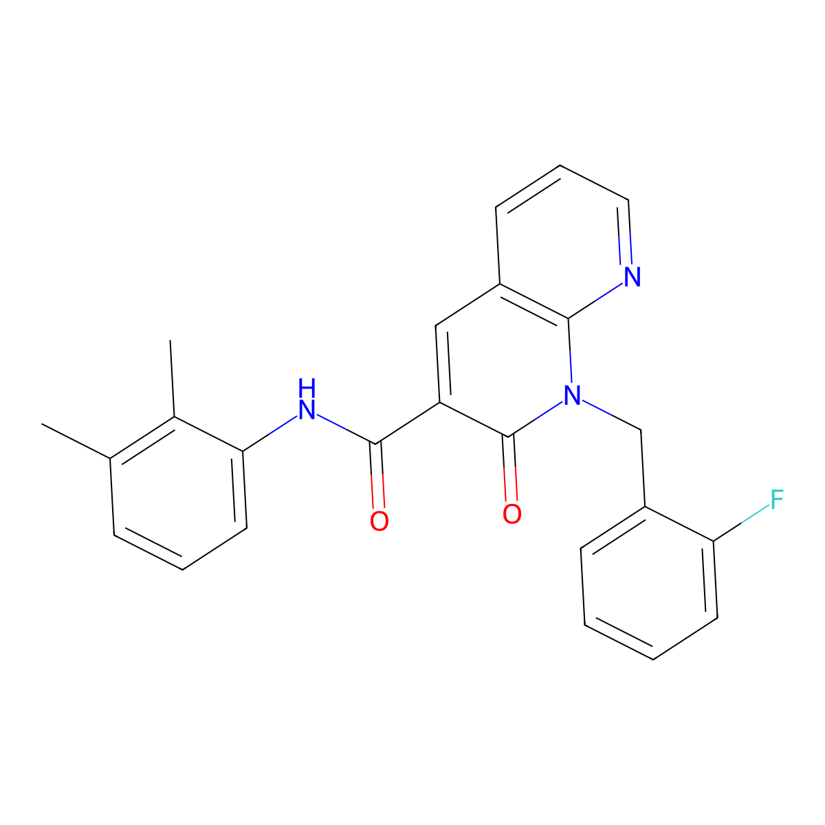 N-(2,3-dimethylphenyl)-1-(2-fluorobenzyl)-2-oxo-1,2-dihydro-1,8-naphthyridine-3-carboxamide molecular structure, CAS 1005296-25-2