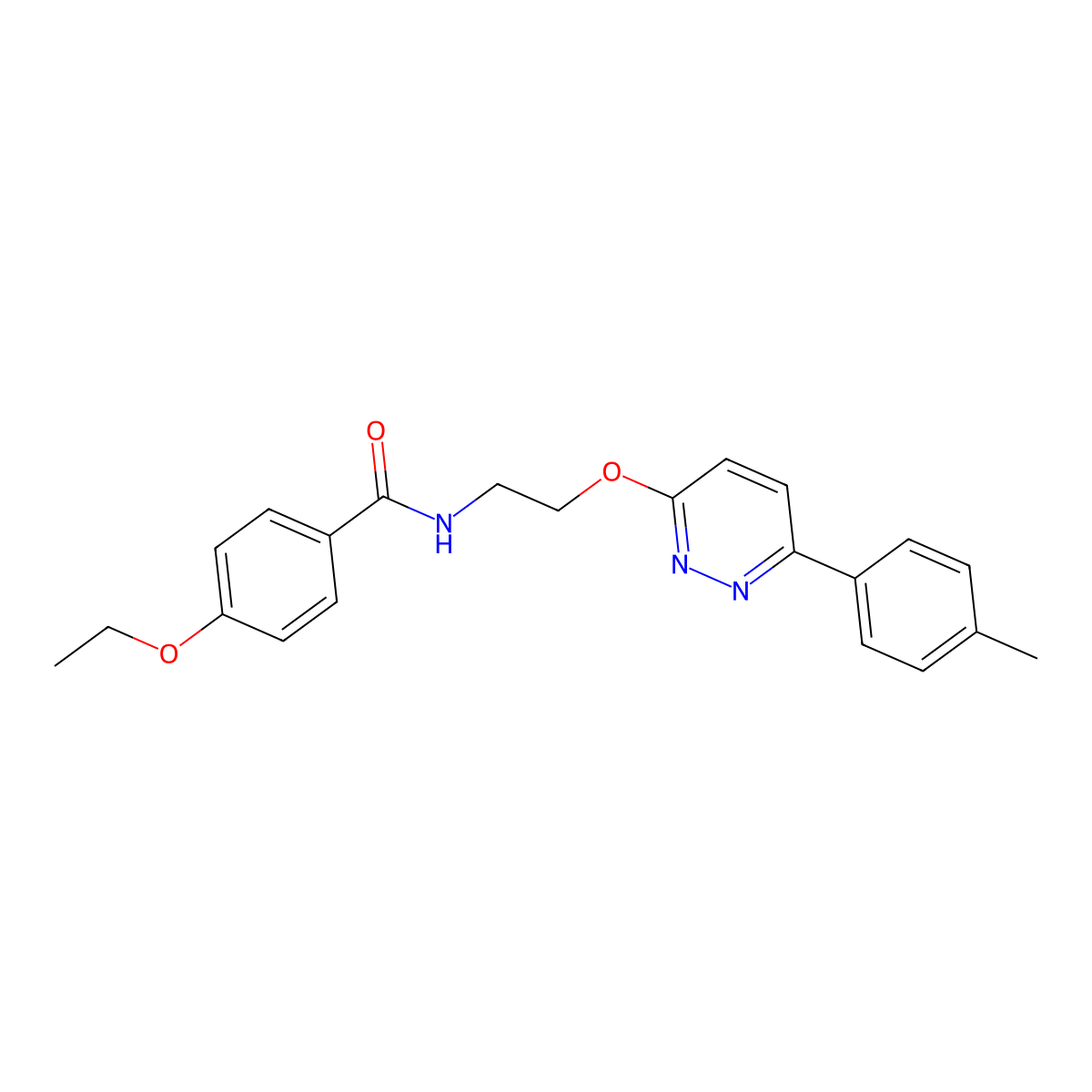 4-ethoxy-N-(2-{[6-(4-methylphenyl)pyridazin-3-yl]oxy}ethyl)benzamide molecular structure, CAS 1005296-36-5