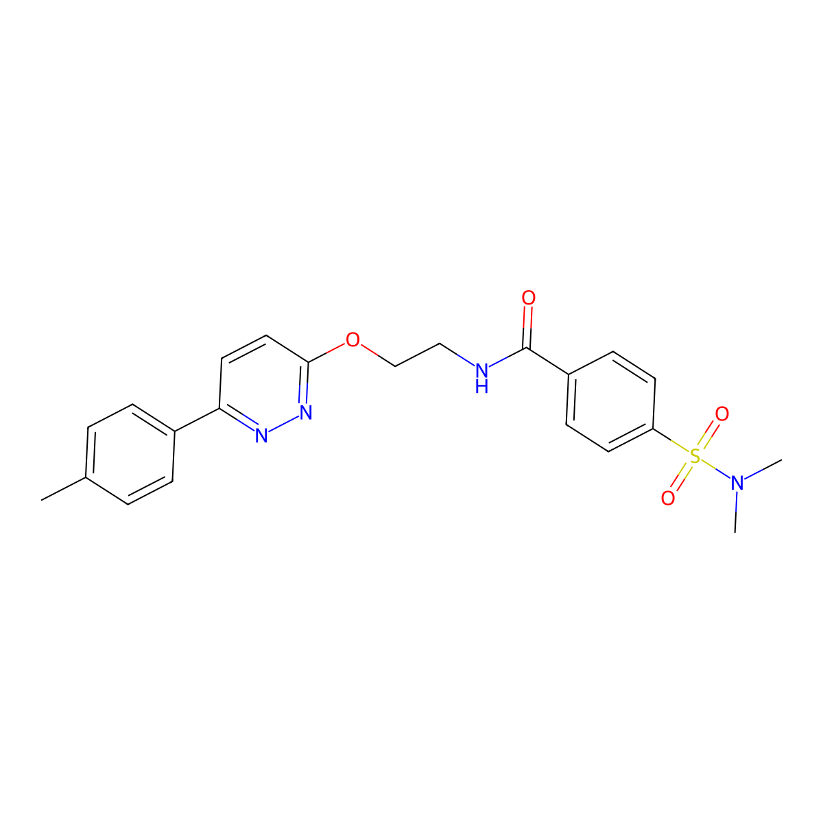 4-(N,N-dimethylsulfamoyl)-N-(2-((6-(p-tolyl)pyridazin-3-yl)oxy)ethyl)benzamide molecular structure, CAS 1005296-45-6