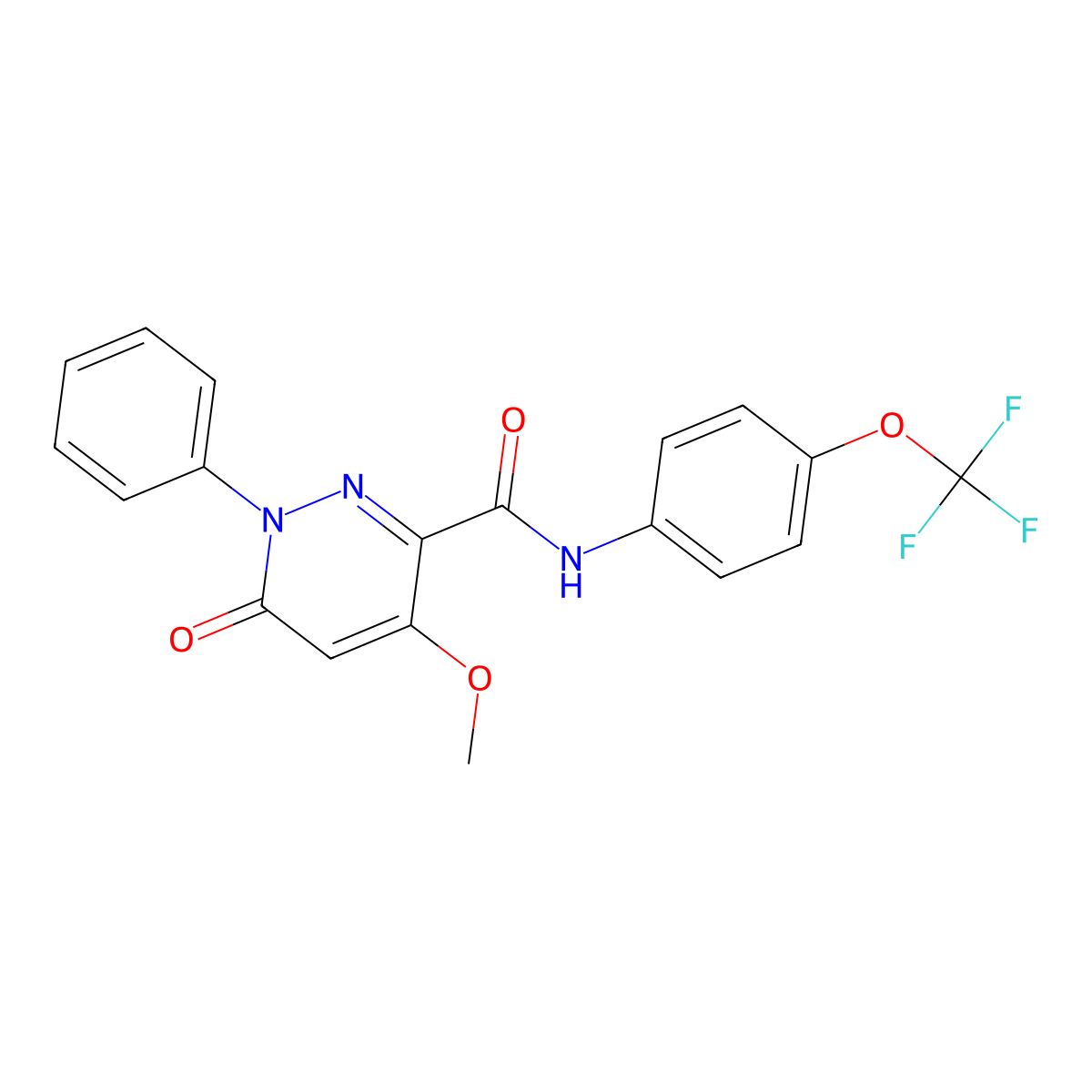 4-methoxy-6-oxo-1-phenyl-N-(4-(trifluoromethoxy)phenyl)-1,6-dihydropyridazine-3-carboxamide molecular structure, CAS 1005296-51-4