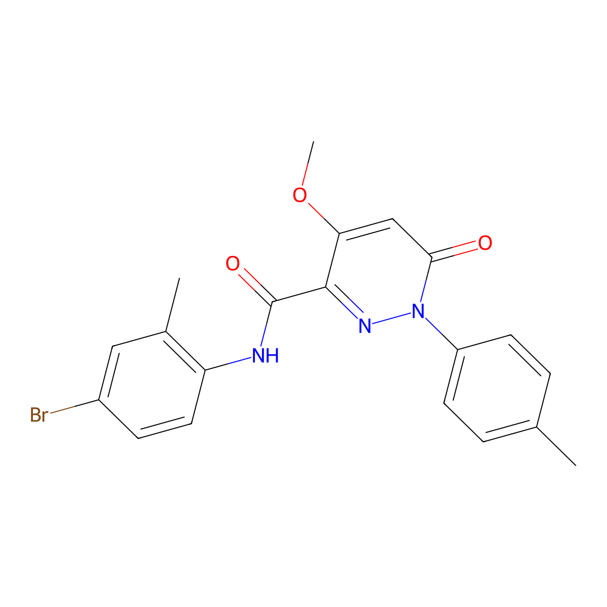 N-(4-bromo-2-methylphenyl)-4-methoxy-6-oxo-1-(p-tolyl)-1,6-dihydropyridazine-3-carboxamide molecular structure, CAS 1005296-94-5