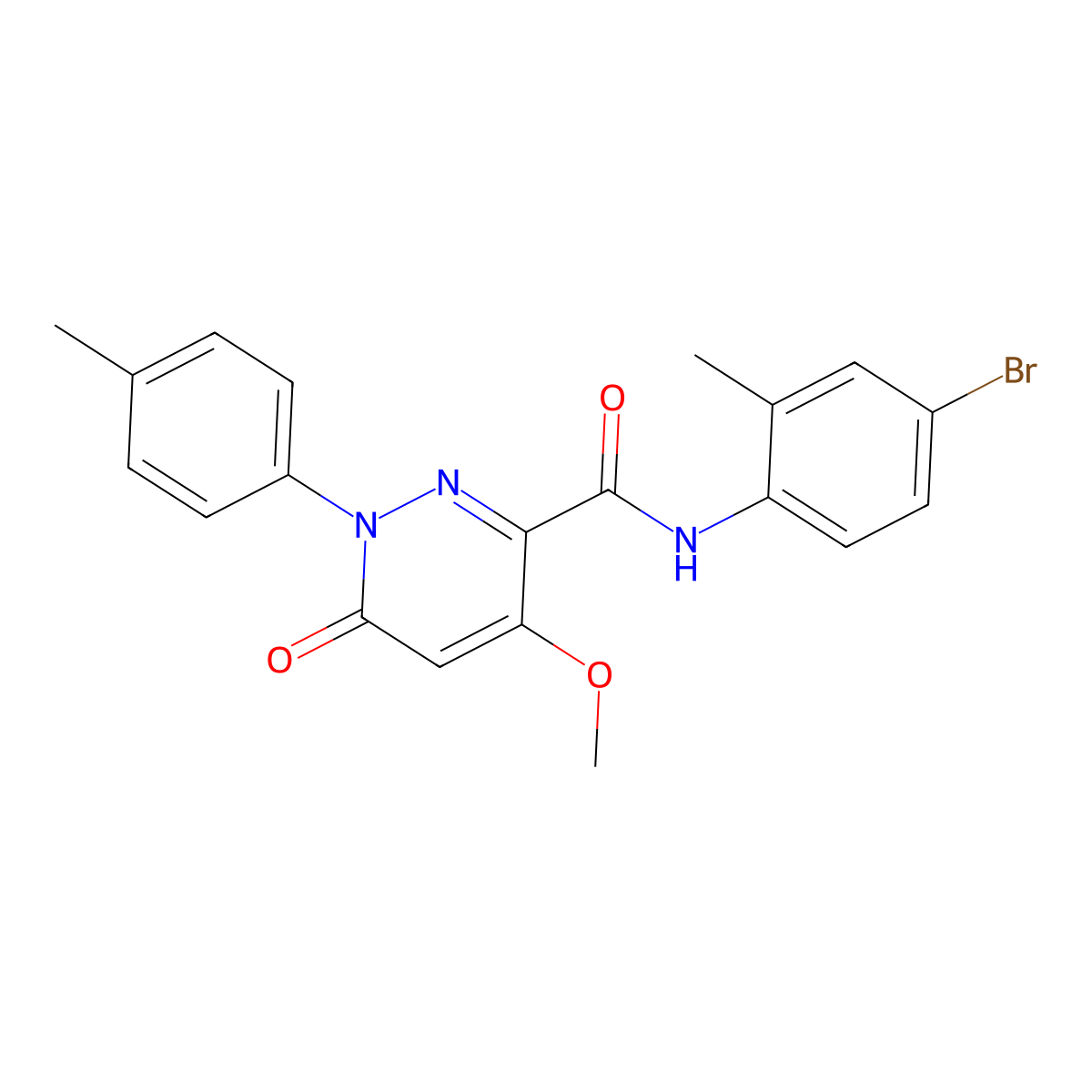 N-(4-bromo-2-methylphenyl)-4-methoxy-6-oxo-1-(p-tolyl)-1,6-dihydropyridazine-3-carboxamide molecular structure, CAS 1005296-94-5
