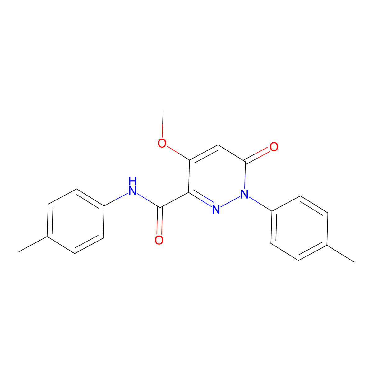 4-methoxy-N,1-bis(4-methylphenyl)-6-oxo-1,6-dihydropyridazine-3-carboxamide molecular structure, CAS 1005296-99-0