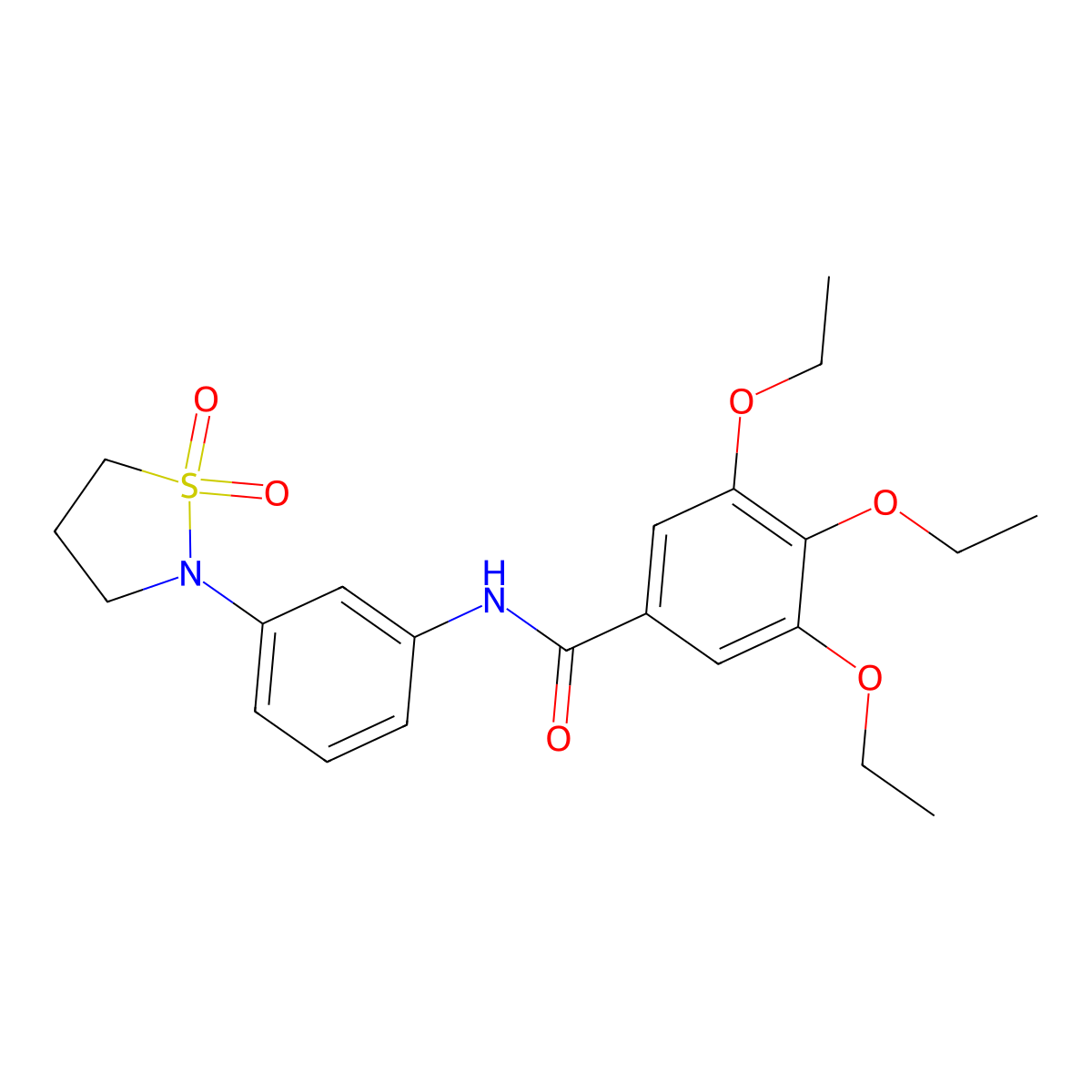 N-(3-(1,1-dioxidoisothiazolidin-2-yl)phenyl)-3,4,5-triethoxybenzamide molecular structure, CAS 1005297-04-0