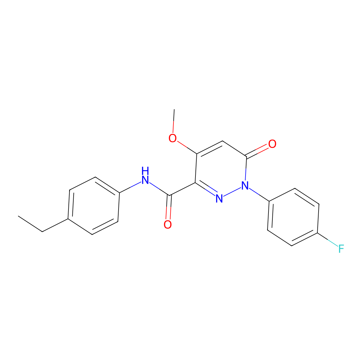 N-(4-ethylphenyl)-1-(4-fluorophenyl)-4-methoxy-6-oxo-1,6-dihydropyridazine-3-carboxamide molecular structure, CAS 1005297-18-6