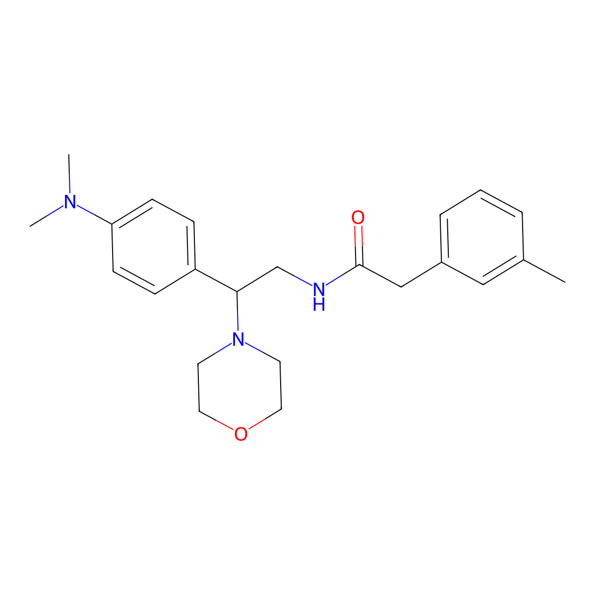 N-(2-(4-(dimethylamino)phenyl)-2-morpholinoethyl)-2-(m-tolyl)acetamide molecular structure, CAS 1005297-29-9