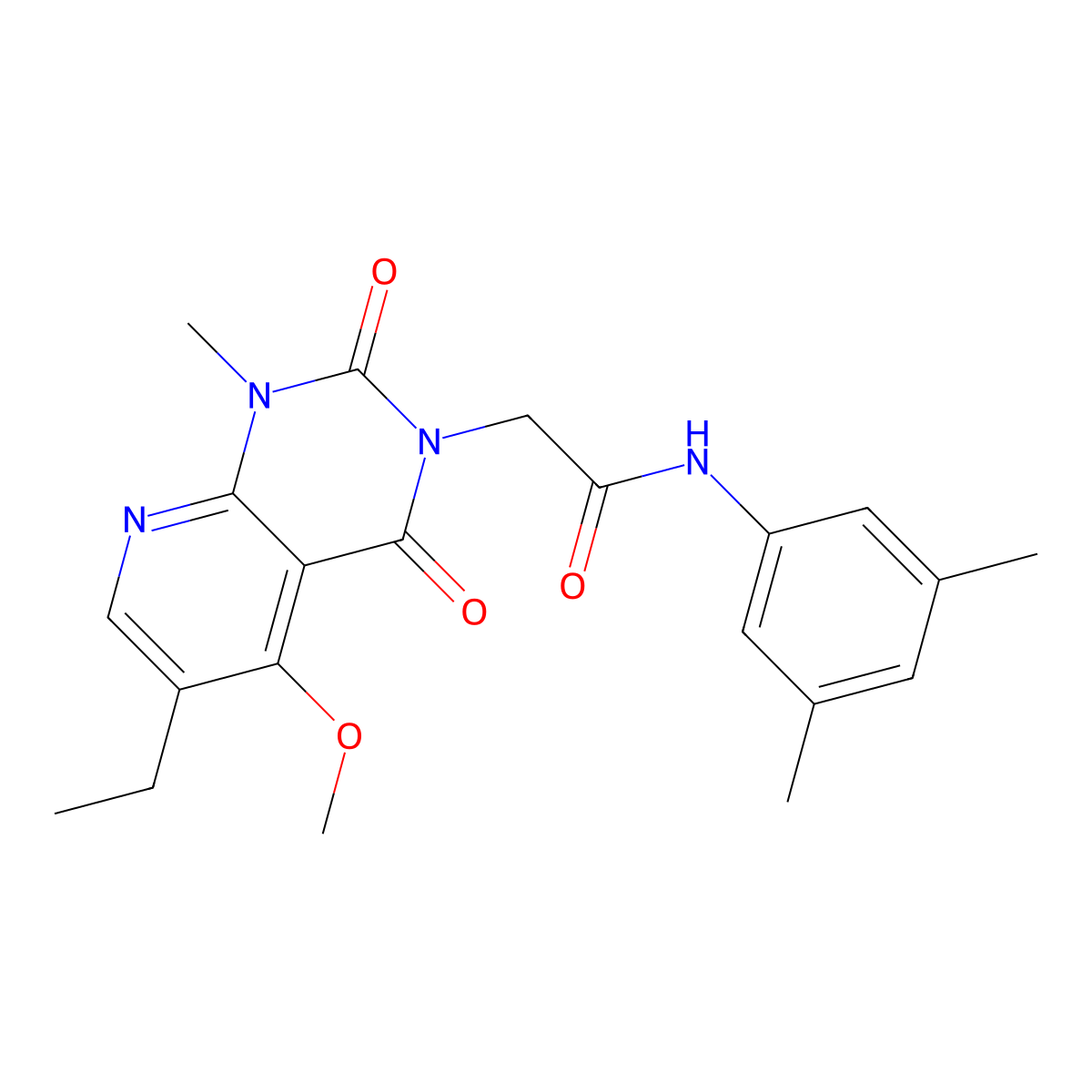 N-(3,5-dimethylphenyl)-2-(6-ethyl-5-methoxy-1-methyl-2,4-dioxo-1,2-dihydropyrido[2,3-d]pyrimidin-3(4H)-yl)acetamide molecular structure, CAS 1005297-34-6