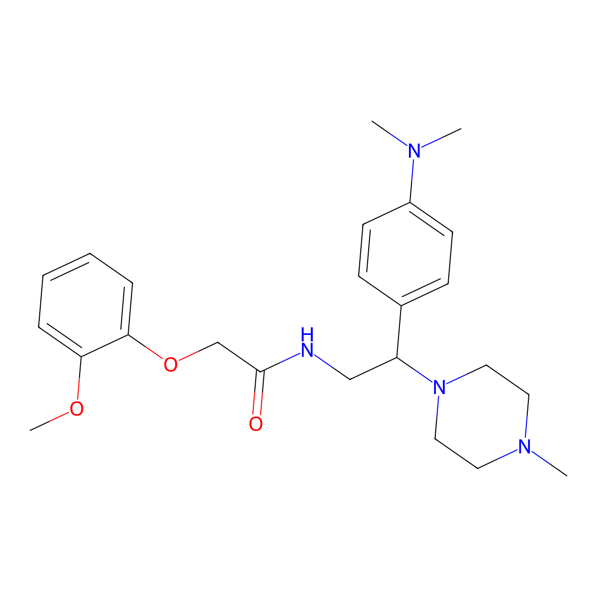 N-{2-[4-(dimethylamino)phenyl]-2-(4-methylpiperazin-1-yl)ethyl}-2-(2-methoxyphenoxy)acetamide molecular structure, CAS 1005297-38-0