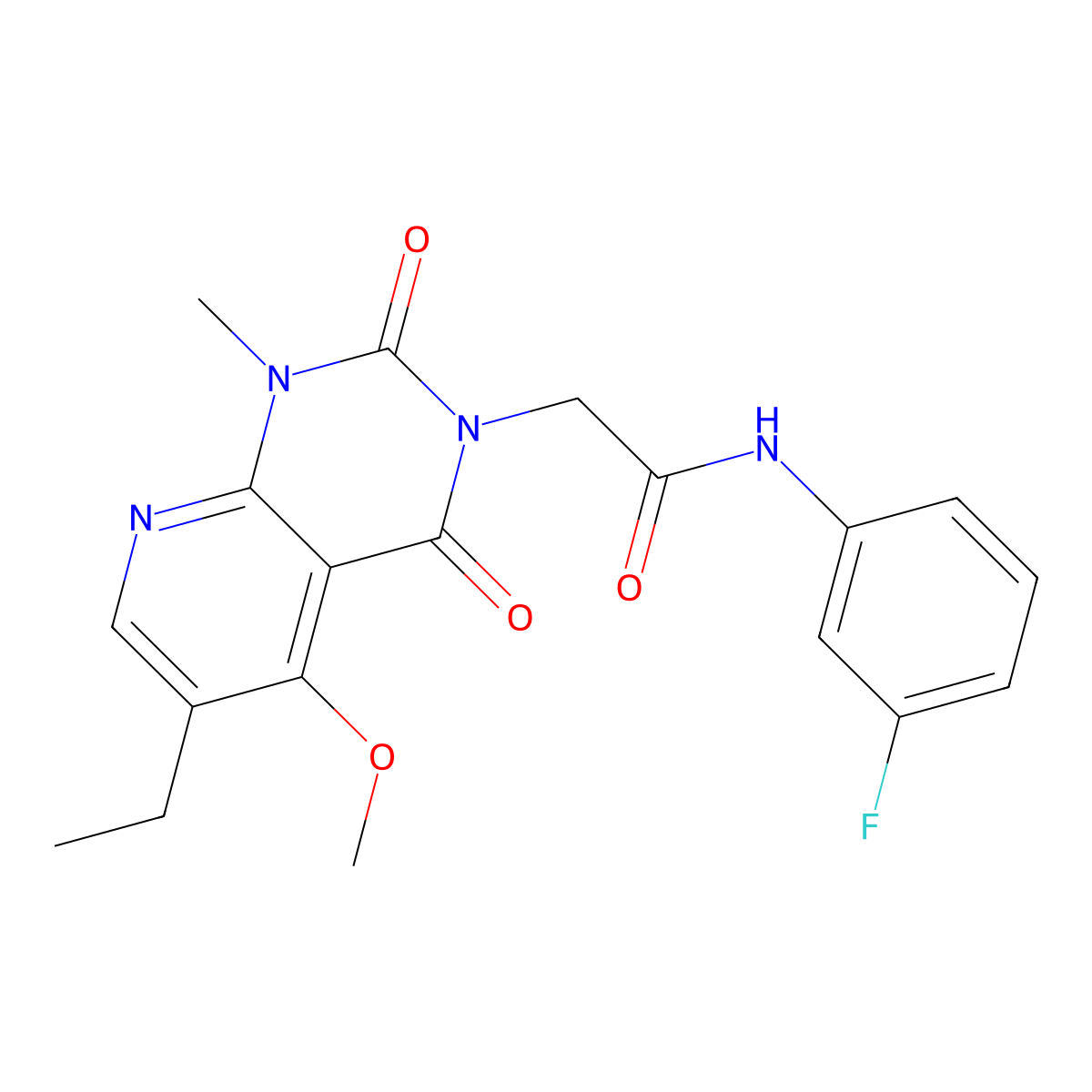 2-(6-ethyl-5-methoxy-1-methyl-2,4-dioxo-1,2-dihydropyrido[2,3-d]pyrimidin-3(4H)-yl)-N-(3-fluorophenyl)acetamide molecular structure, CAS 1005297-40-4