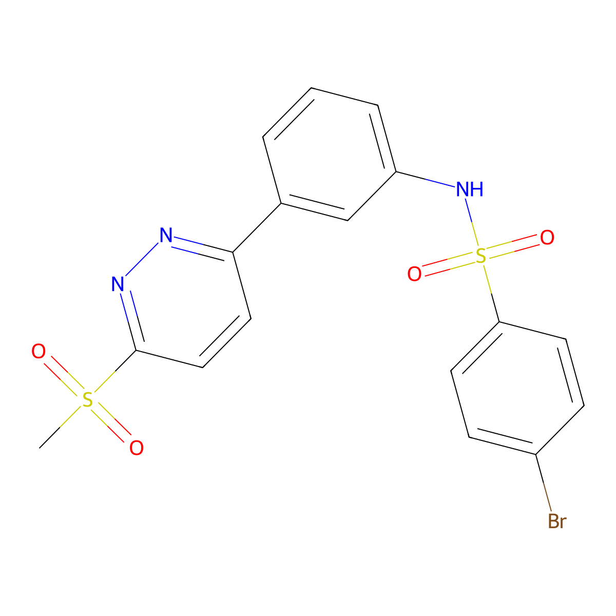 4-bromo-N-(3-(6-(methylsulfonyl)pyridazin-3-yl)phenyl)benzenesulfonamide molecular structure, CAS 1005297-42-6