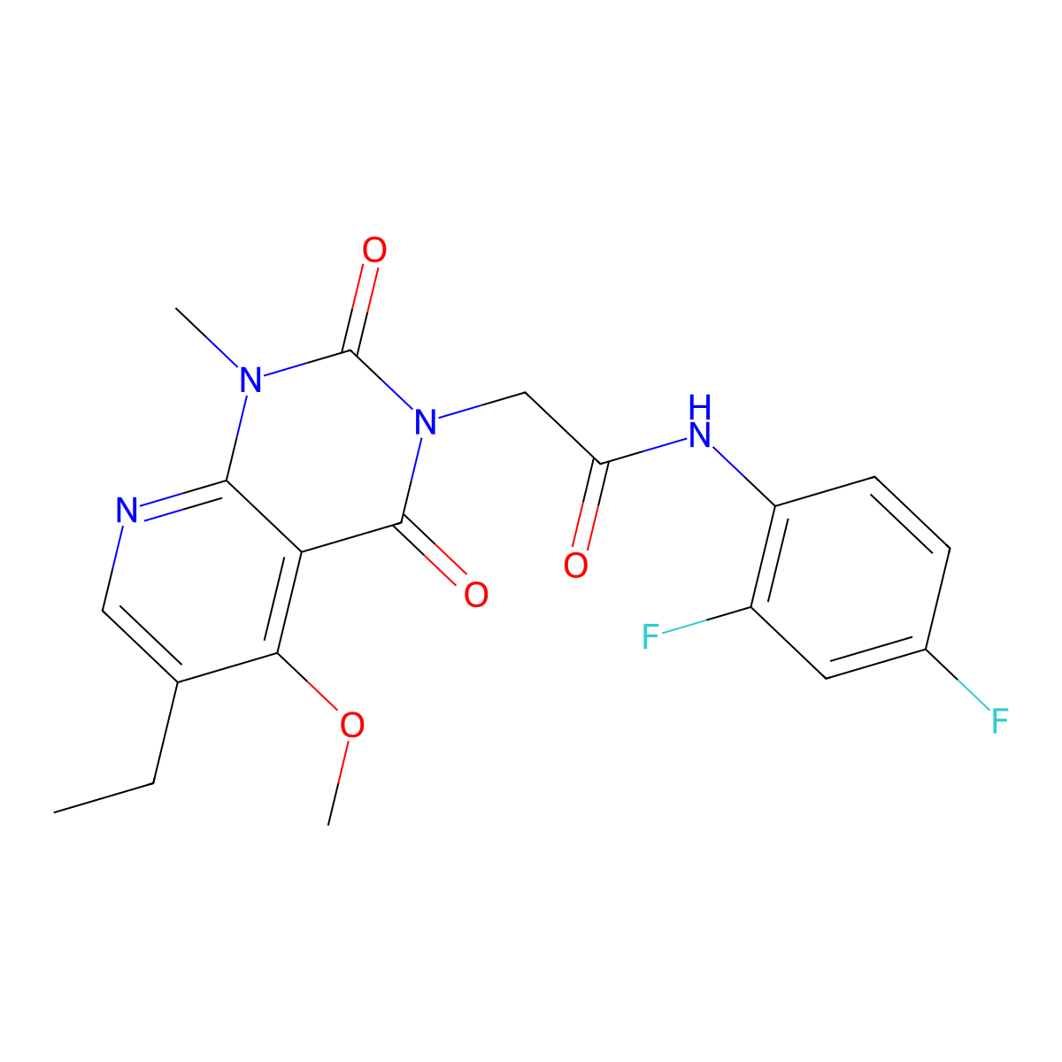 N-(2,4-difluorophenyl)-2-(6-ethyl-5-methoxy-1-methyl-2,4-dioxo-1,2-dihydropyrido[2,3-d]pyrimidin-3(4H)-yl)acetamide molecular structure, CAS 1005297-43-7