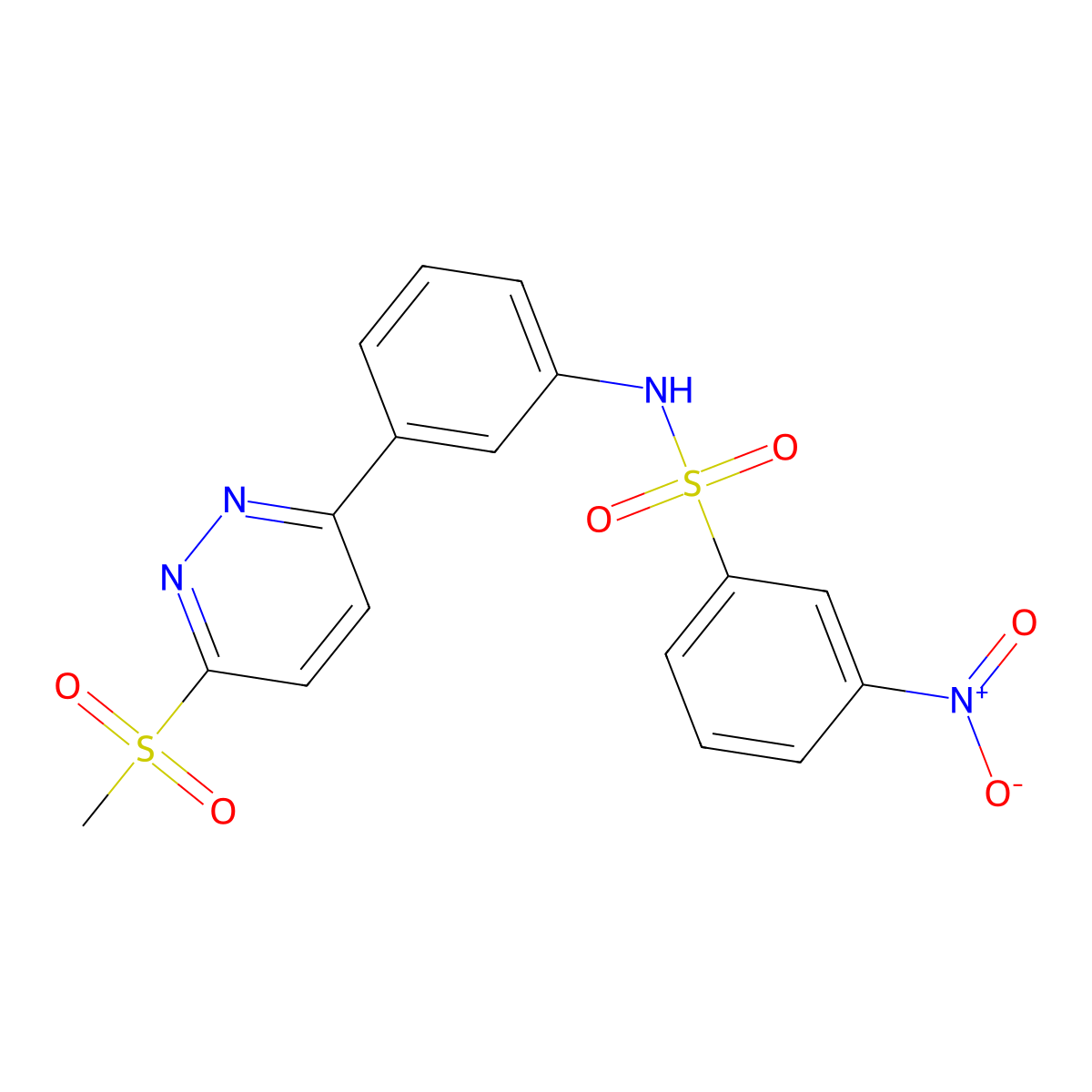 N-(3-(6-(methylsulfonyl)pyridazin-3-yl)phenyl)-3-nitrobenzenesulfonamide molecular structure, CAS 1005297-45-9