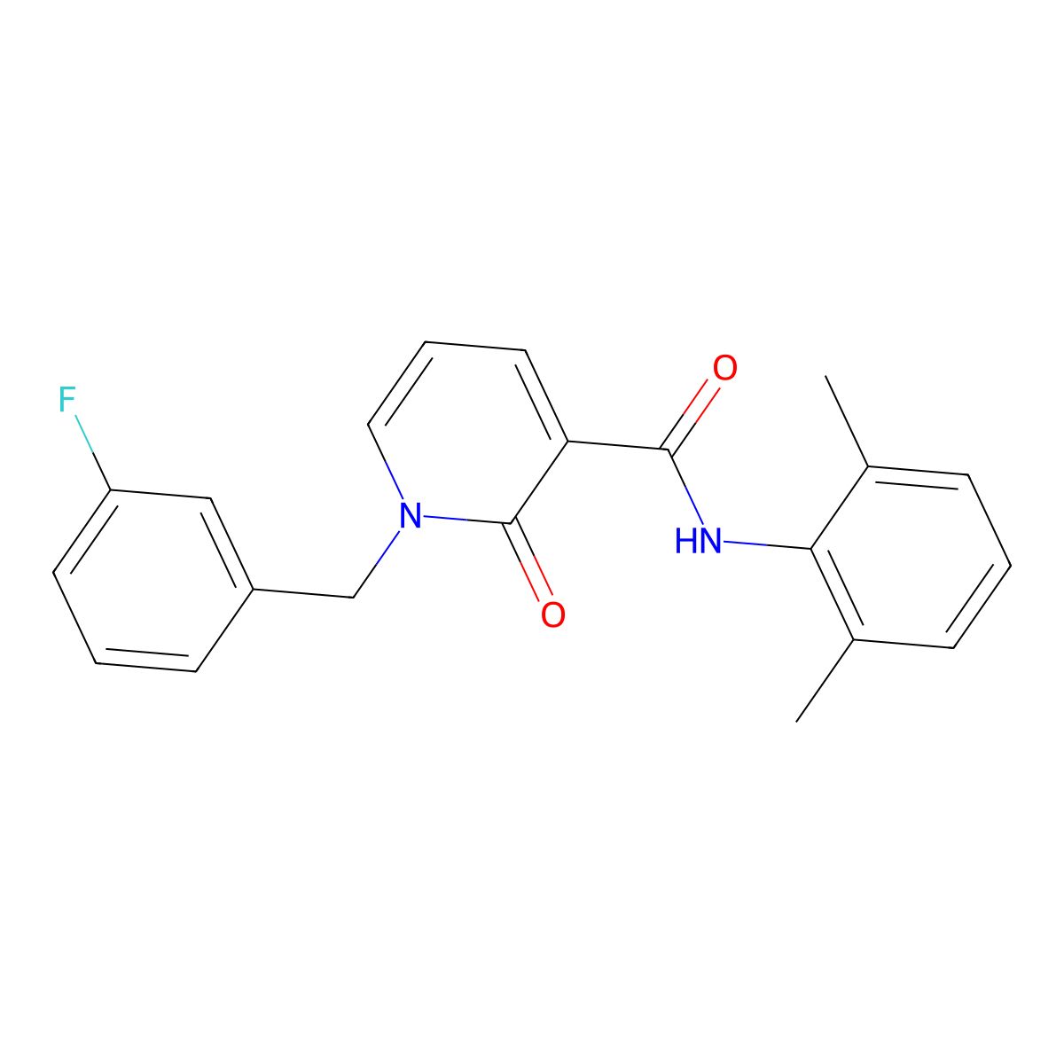 N-(2,6-dimethylphenyl)-1-(3-fluorobenzyl)-2-oxo-1,2-dihydropyridine-3-carboxamide molecular structure, CAS 1005297-64-2