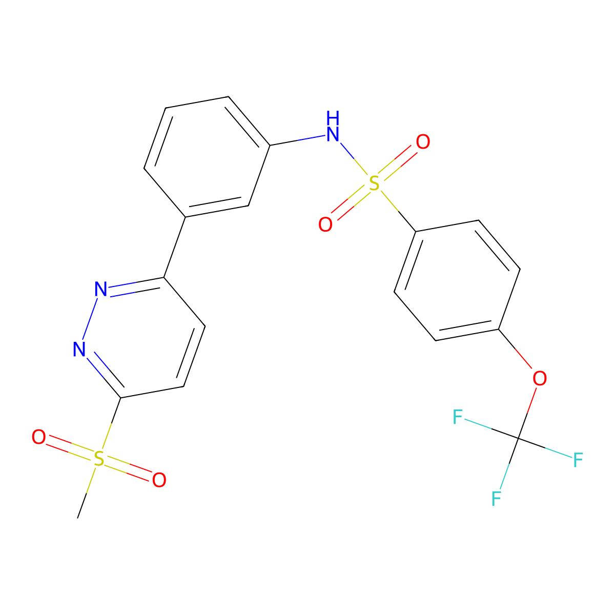 N-[3-(6-Methanesulfonylpyridazin-3-YL)phenyl]-4-(trifluoromethoxy)benzene-1-sulfonamide molecular structure, CAS 1005297-70-0