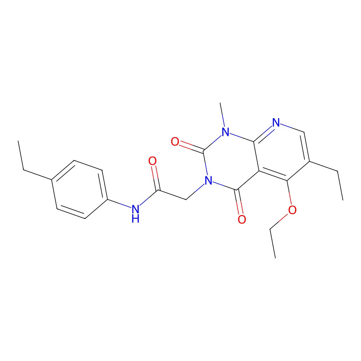 2-(5-ethoxy-6-ethyl-1-methyl-2,4-dioxo-1,2-dihydropyrido[2,3-d]pyrimidin-3(4H)-yl)-N-(4-ethylphenyl)acetamide molecular structure, CAS 1005297-89-1