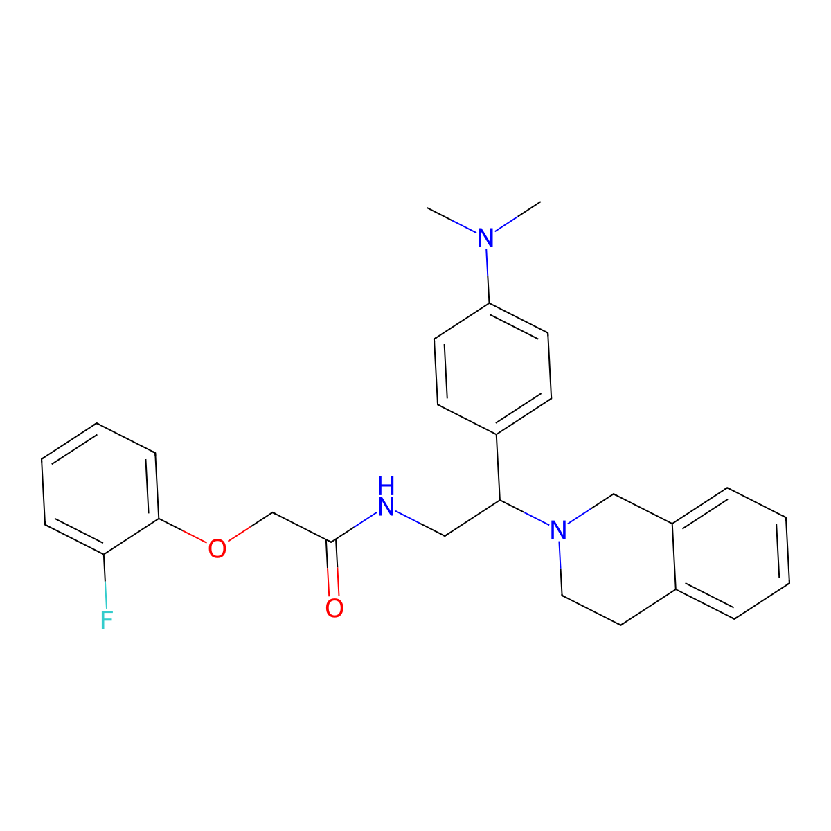 N-(2-(3,4-dihydroisoquinolin-2(1H)-yl)-2-(4-(dimethylamino)phenyl)ethyl)-2-(2-fluorophenoxy)acetamide molecular structure, CAS 1005297-91-5