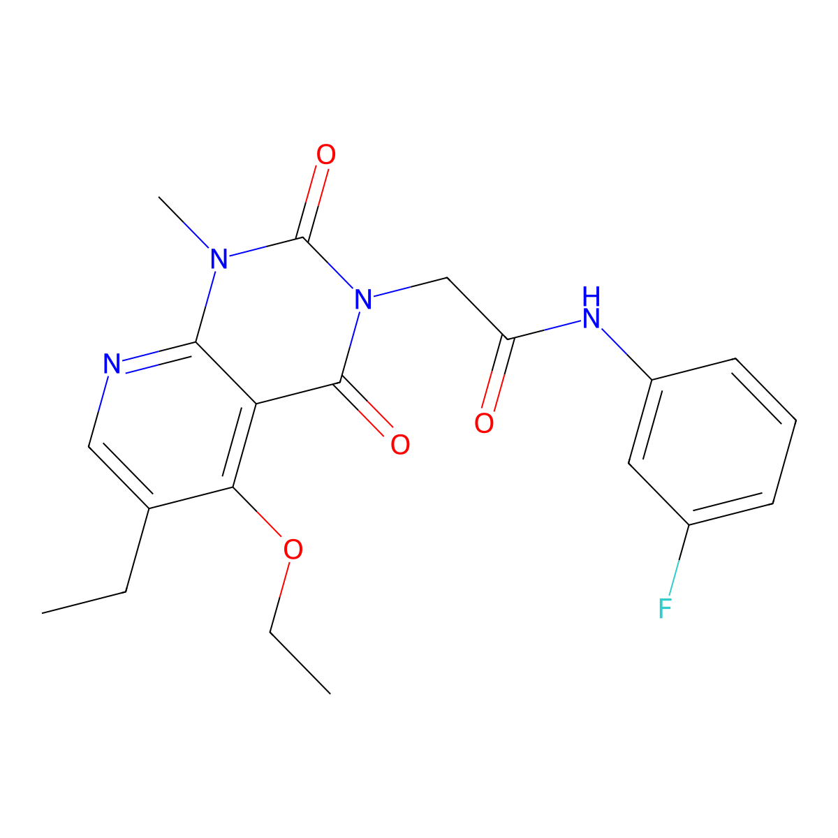 2-(5-ethoxy-6-ethyl-1-methyl-2,4-dioxo-1,2-dihydropyrido[2,3-d]pyrimidin-3(4H)-yl)-N-(3-fluorophenyl)acetamide molecular structure, CAS 1005297-93-7