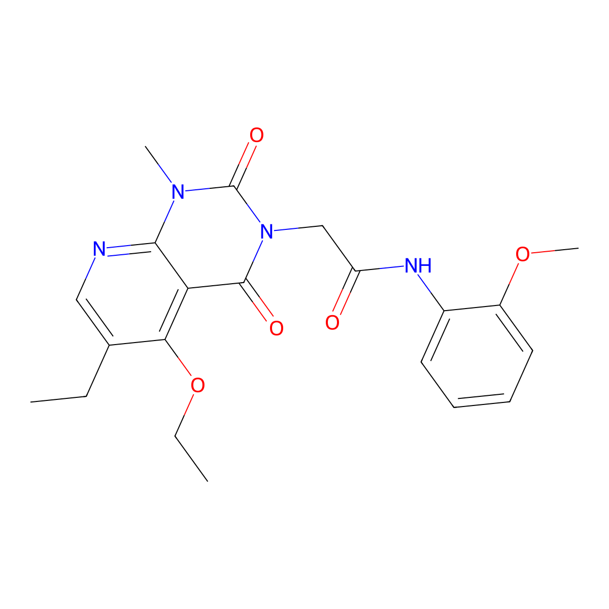 2-(5-ethoxy-6-ethyl-1-methyl-2,4-dioxo-1,2-dihydropyrido[2,3-d]pyrimidin-3(4H)-yl)-N-(2-methoxyphenyl)acetamide molecular structure, CAS 1005297-97-1