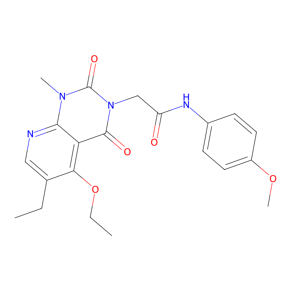 2-(5-ethoxy-6-ethyl-1-methyl-2,4-dioxo-1,2-dihydropyrido[2,3-d]pyrimidin-3(4H)-yl)-N-(4-methoxyphenyl)acetamide molecular structure, CAS 1005298-01-0