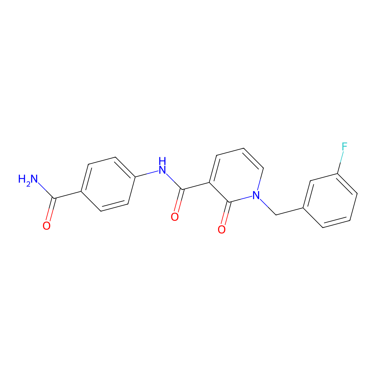N-(4-carbamoylphenyl)-1-(3-fluorobenzyl)-2-oxo-1,2-dihydropyridine-3-carboxamide molecular structure, CAS 1005298-03-2