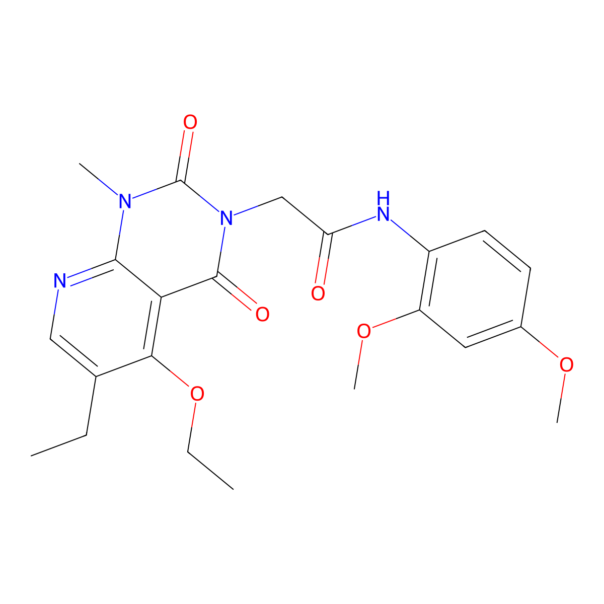N-(2,4-dimethoxyphenyl)-2-(5-ethoxy-6-ethyl-1-methyl-2,4-dioxo-1,2-dihydropyrido[2,3-d]pyrimidin-3(4H)-yl)acetamide molecular structure, CAS 1005298-04-3