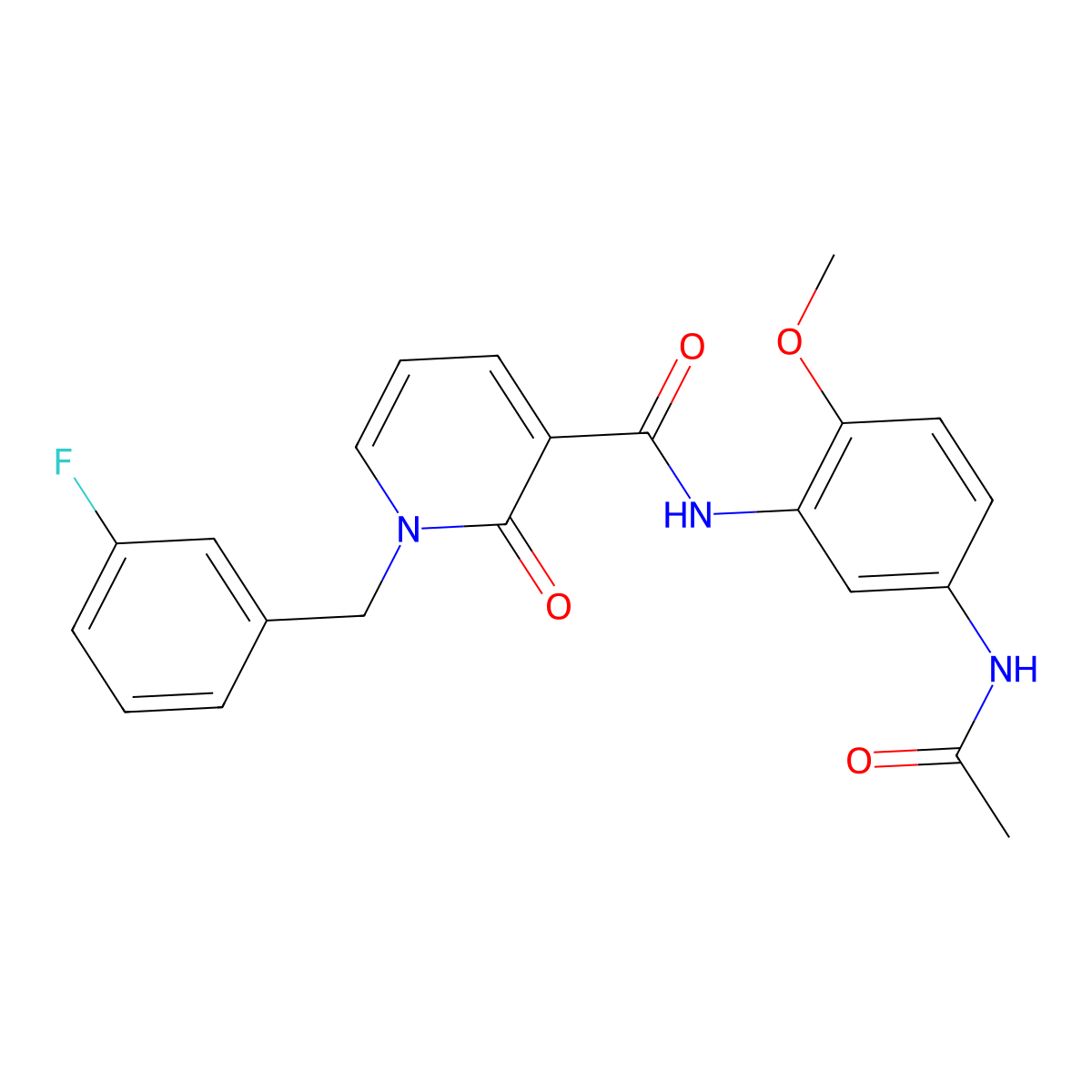 N-(5-acetamido-2-methoxyphenyl)-1-(3-fluorobenzyl)-2-oxo-1,2-dihydropyridine-3-carboxamide molecular structure, CAS 1005298-07-6