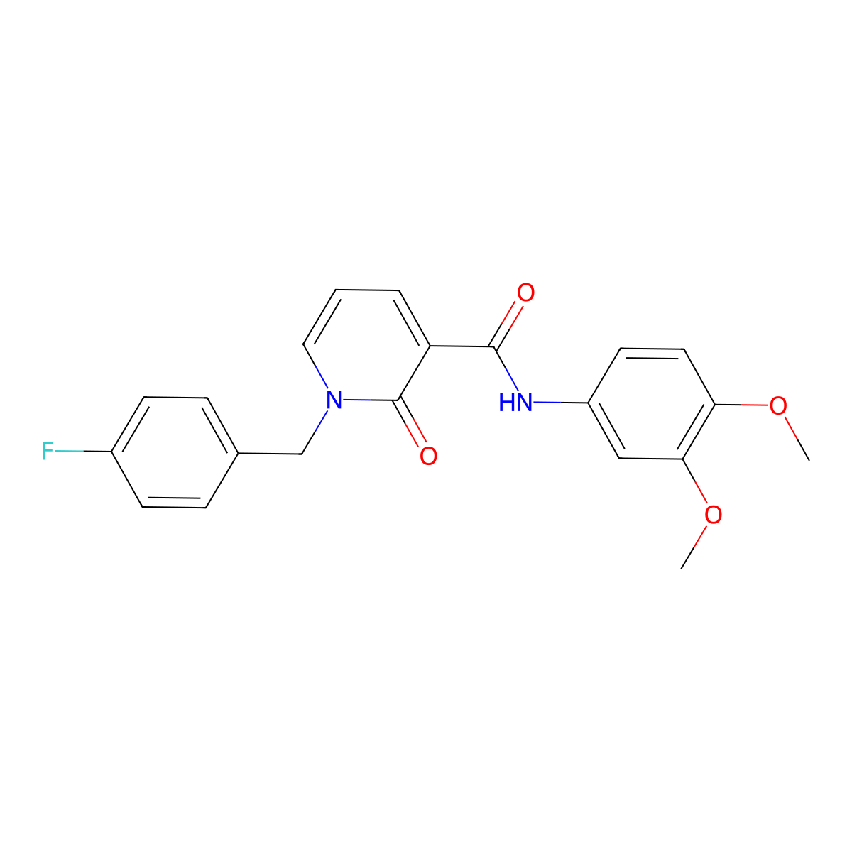 N-(3,4-dimethoxyphenyl)-1-(4-fluorobenzyl)-2-oxo-1,2-dihydropyridine-3-carboxamide molecular structure, CAS 1005298-10-1