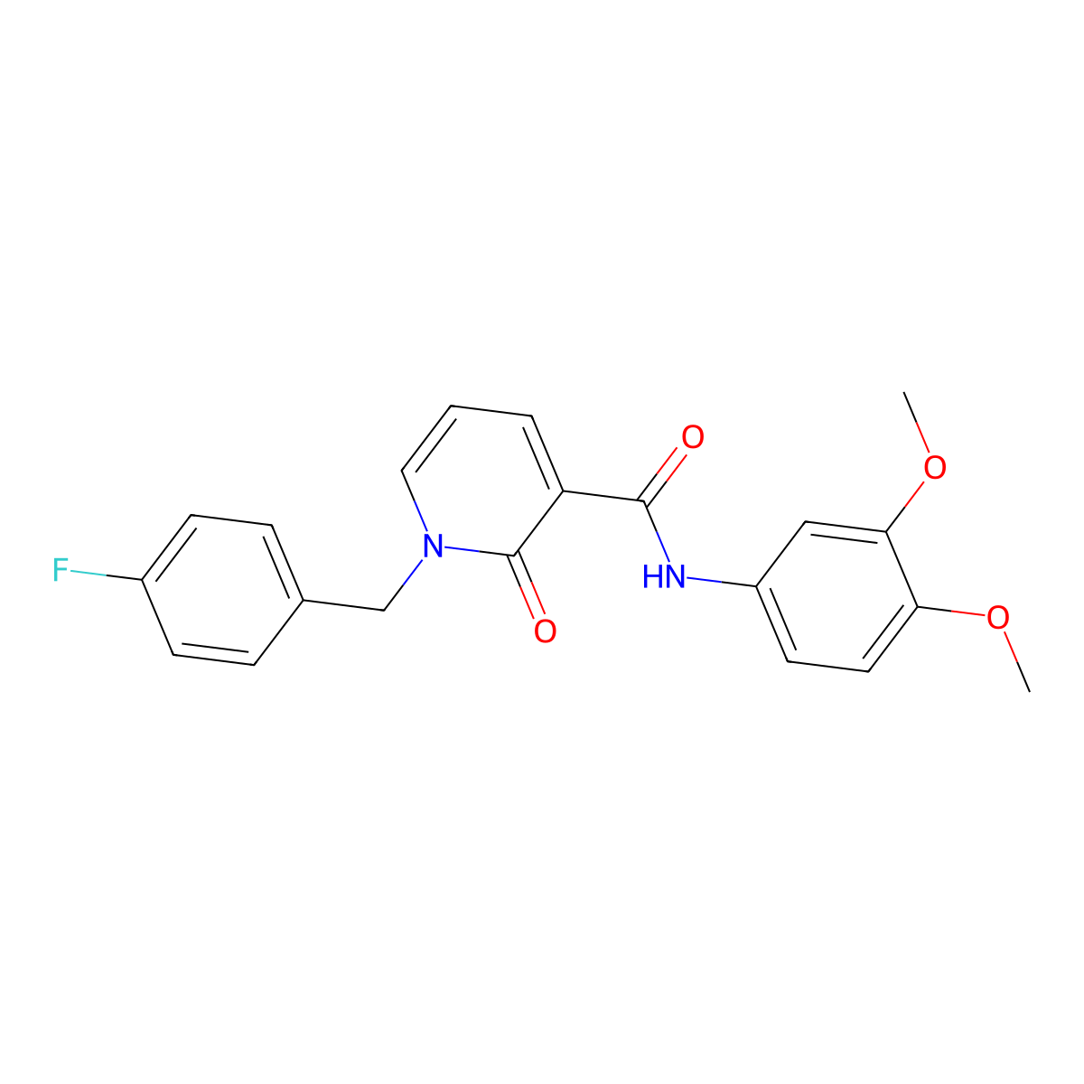 N-(3,4-dimethoxyphenyl)-1-(4-fluorobenzyl)-2-oxo-1,2-dihydropyridine-3-carboxamide molecular structure, CAS 1005298-10-1