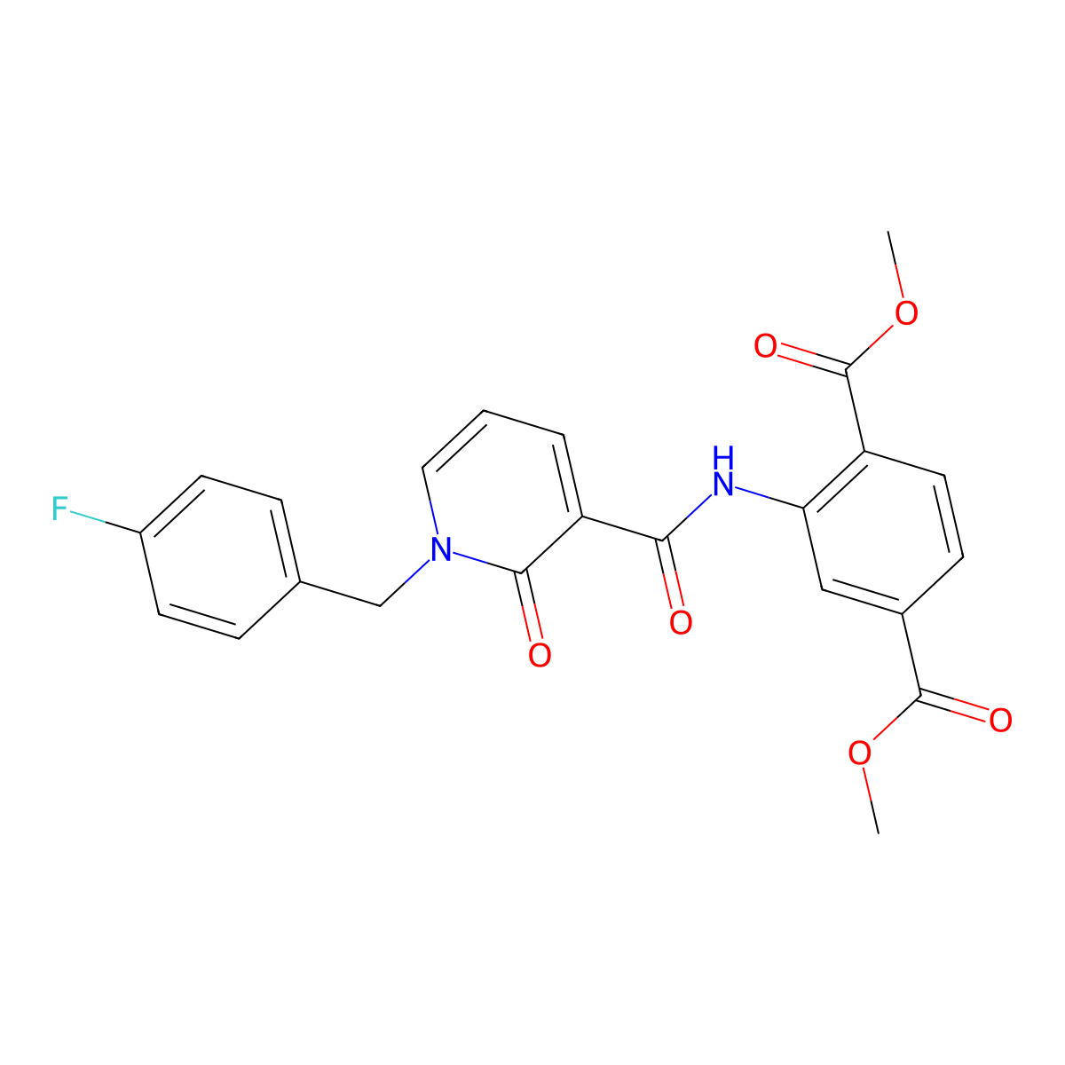 1,4-Dimethyl 2-{1-[(4-fluorophenyl)methyl]-2-oxo-1,2-dihydropyridine-3-amido}benzene-1,4-dicarboxylate molecular structure, CAS 1005298-16-7